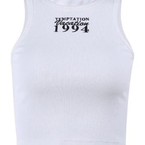 1994 Vintage Ribbed Tank Top - Y2K Fashion Essential for Coquette & Grunge Aesthetics