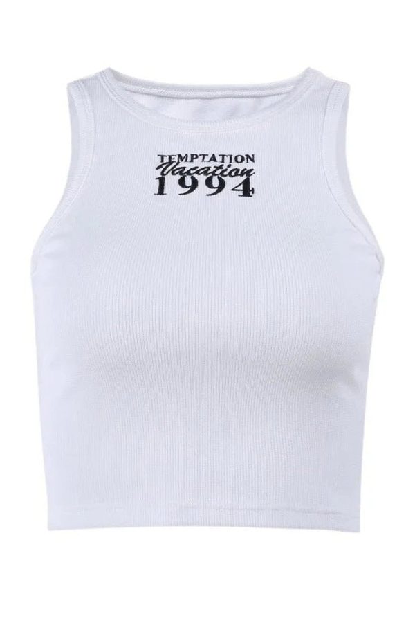 1994 Vintage Ribbed Tank Top - Y2K Fashion Essential for Coquette & Grunge Aesthetics