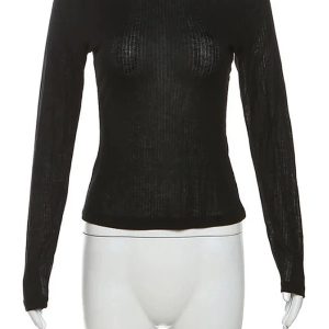 Black Off-Shoulder Ribbed Top - Y2K Fashion Essential for Coquette Aesthetic