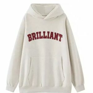 Brilliant Y2K Aesthetic Hoodie: Cute Tops for Grunge & Coquette Styles