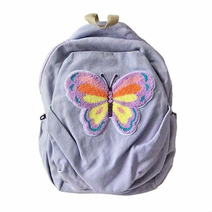 Butterfly Lavender Backpack - Y2K Aesthetic Bag for Cute Outfits