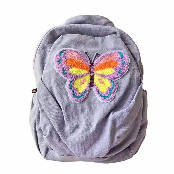 Butterfly Lavender Backpack - Y2K Aesthetic Bag for Cute Outfits