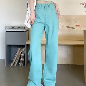 Candy Cloud High Waist Jeans - Y2K Fashion for Coquette & Grunge Aesthetics