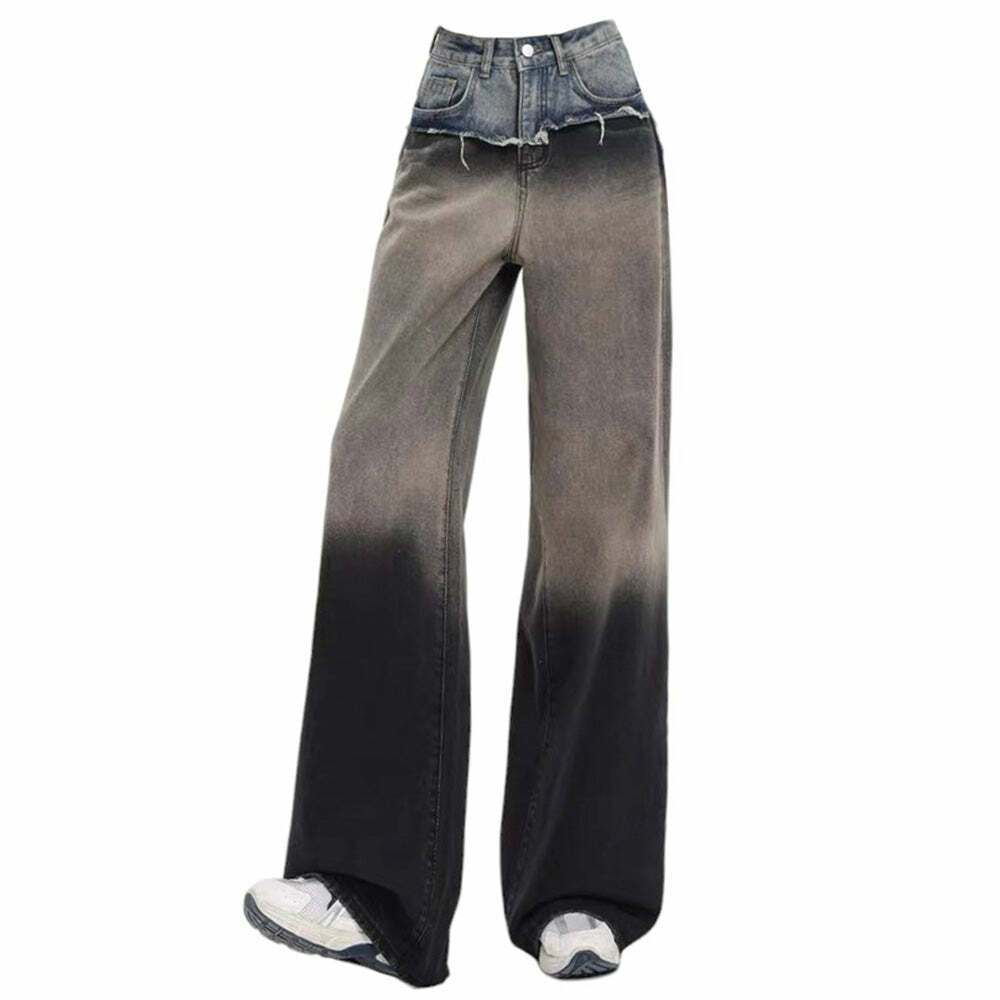 Control Freak Layered Baggy Jeans for Y2K Fashion & Grunge Aesthetic