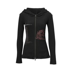 Cyber Enchantress Hoodie: Y2K Fashion Meets Coquette & Grunge Aesthetic