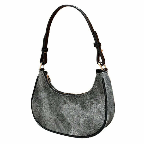 Dark Washed Hobo Bag - Y2K Aesthetic for Grunge & Coquette Outfits