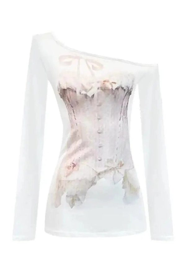 Dreamy Off-Shoulder Corset Top for Y2K Fashion & Coquette Aesthetic