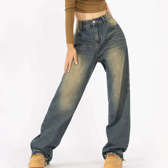 Fairy Grunge Baggy Jeans: Y2K Fashion for Coquette & Grunge Aesthetics