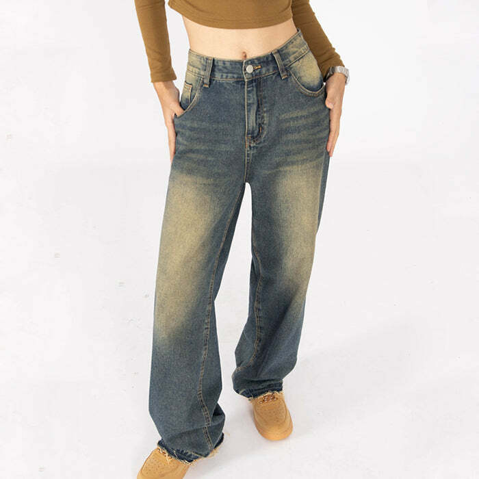 Fairy Grunge Baggy Jeans: Y2K Fashion for Coquette & Grunge Aesthetics