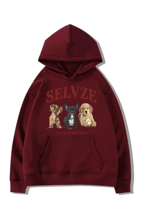 Fall Cute Puppy Graphic Hoodie - Y2K Aesthetic, Coquette & Grunge Vibes