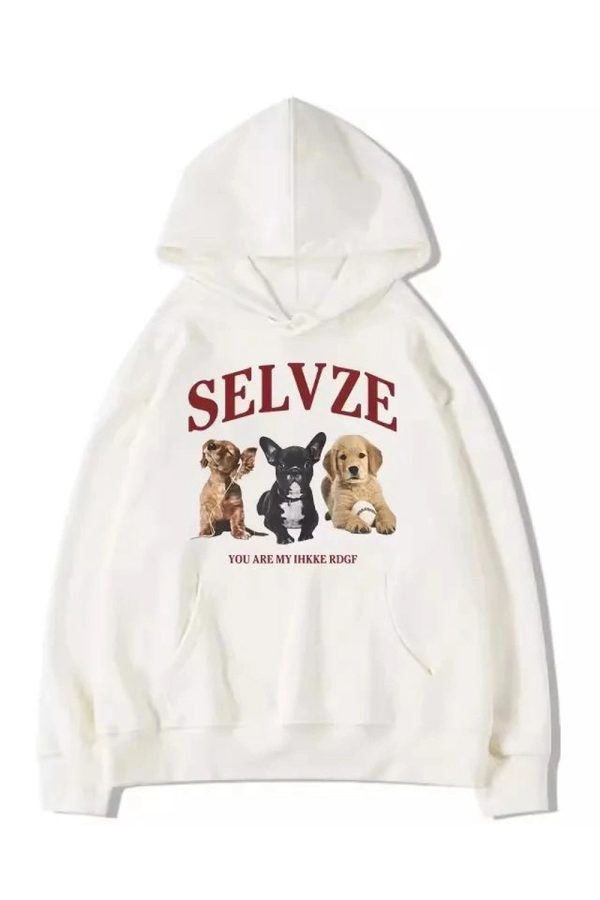 Fall Cute Puppy Graphic Hoodie - Y2K Aesthetic, Coquette & Grunge Vibes