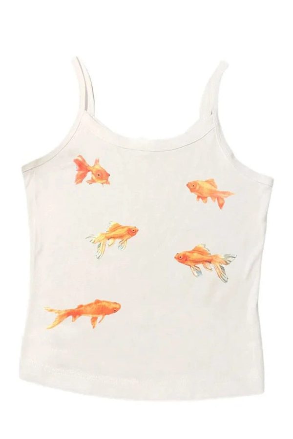 Goldfish Serenity Tank Top - Y2K Aesthetic Cute Top for Trendy Outfits