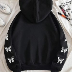 Gothic Butterfly Zip-Up Hoodie | Y2K Fashion & Aesthetic Outfits