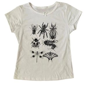 Gothic Insectarium Top: Y2K Fashion for Coquette & Grunge Aesthetics