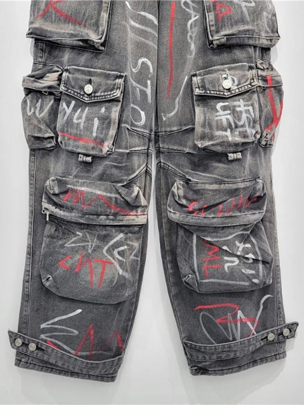 Graffiti Riot Cargo Skirt: Y2K Fashion Meets Grunge Aesthetic Vibes