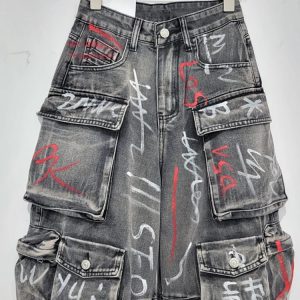 Graffiti Riot Cargo Skirt: Y2K Fashion Meets Grunge Aesthetic Vibes