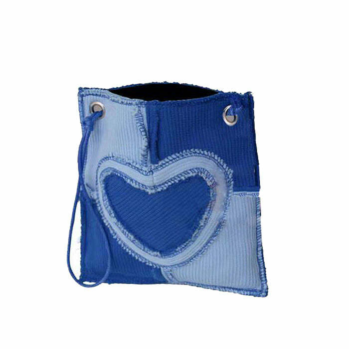 Heart Patchwork Purse - Y2K Aesthetic Bag for Cute & Grunge Outfits