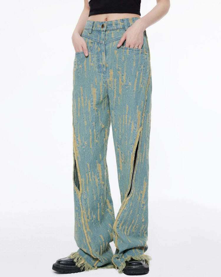 Icon Living Wide Jeans: Y2K Fashion for Grunge & Coquette Aesthetics