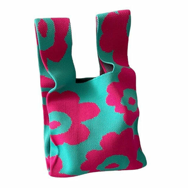 Indie Aesthetic Flower Tote Bag - Y2K Fashion Essential for Cute Outfits