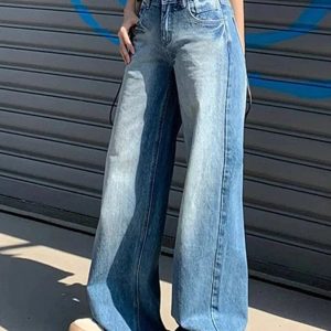 Light Wash Wide-Leg Denim: Y2K Fashion Essential for Grunge & Coquette Aesthetic