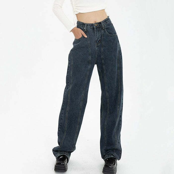 Mercury Rising Y2K Wide Jeans: Grunge Aesthetic & Cute Tops Essential