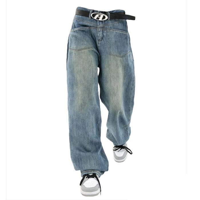 Nonconformist Wide Jeans: Embrace Y2K Fashion & Grunge Aesthetic Vibes