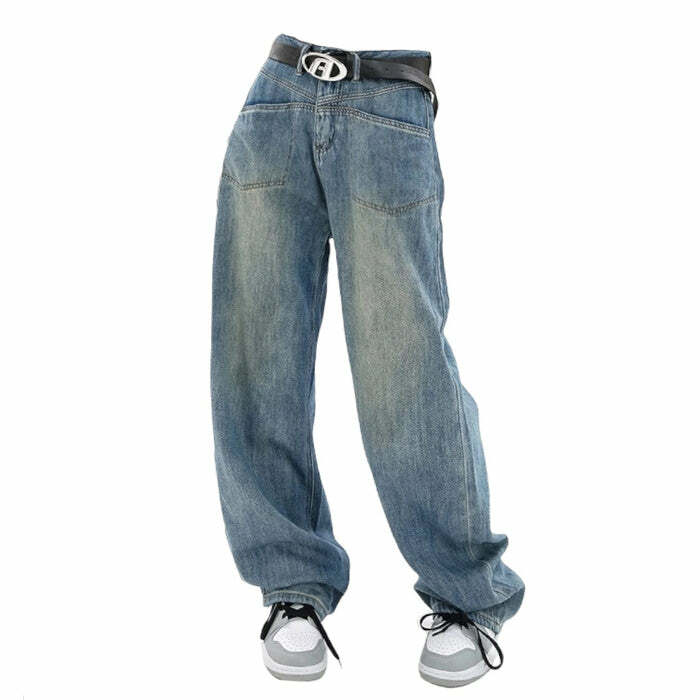 Nonconformist Wide Jeans: Embrace Y2K Fashion & Grunge Aesthetic Vibes