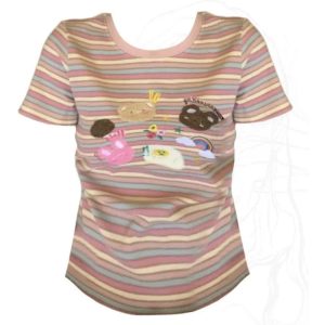 Pastel Breakfast Striped Top - Y2K Fashion for Coquette & Grunge Aesthetics