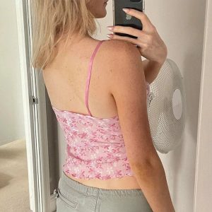 Pink Petal Lace Trim Top - Y2K Fashion Cute Aesthetic for Modern Outfits