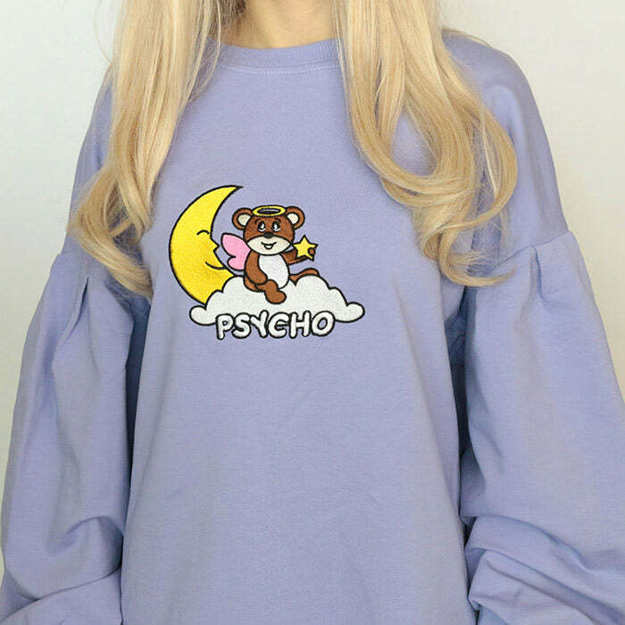 Psycho Bear Sweatshirt: Y2K Grunge Aesthetic for Cute Outfits & Styles