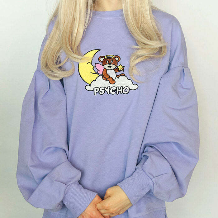 Psycho Bear Sweatshirt: Y2K Grunge Aesthetic for Cute Outfits & Styles