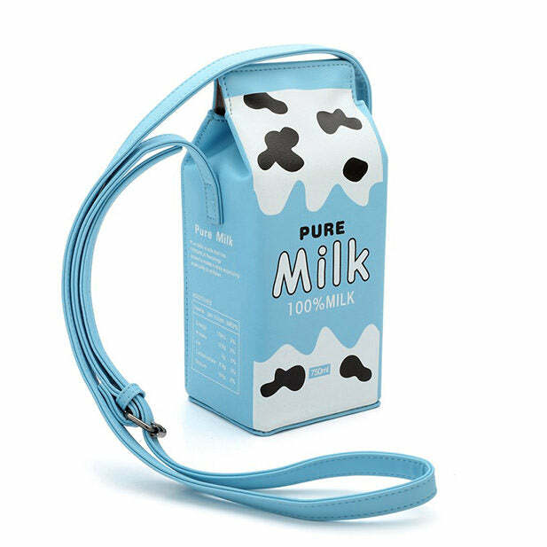 Pure Milk Mini Handbag - Y2K Aesthetic Accessory for Cute Outfits