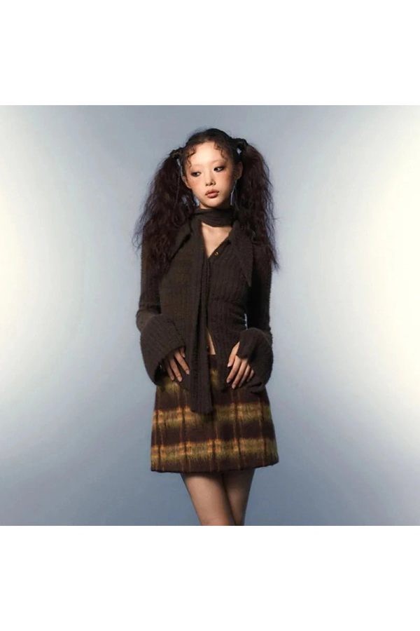 Ribbed Bell Sleeve Knit Top - Y2K Fashion Essential for Coquette & Grunge Aesthetics