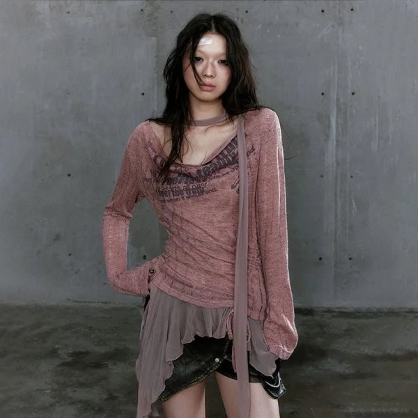 Rustic Dystopia Top: Embrace Y2K Fashion with Grunge & Coquette Aesthetic