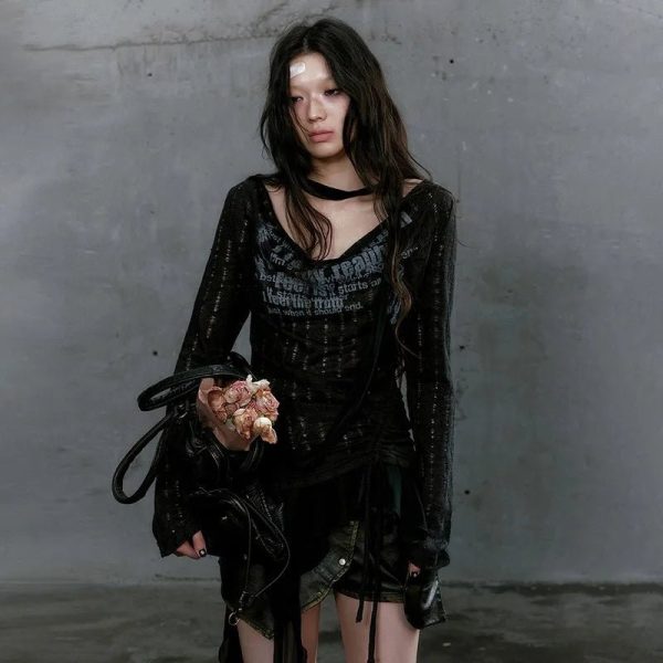 Rustic Dystopia Top: Embrace Y2K Fashion with Grunge & Coquette Aesthetic