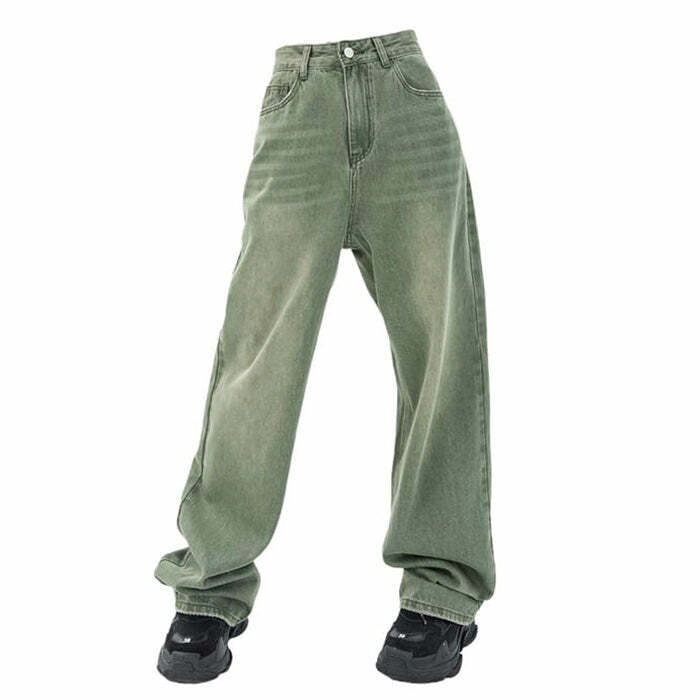 Sage Green Baggy Jeans for Y2K Fashion: Cute Tops & Aesthetic Outfits