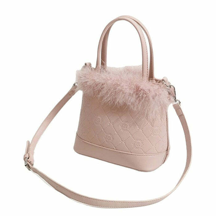 Soft Girl Aesthetic Fluffy Bag: Y2K Fashion Must-Have for Cute Outfits