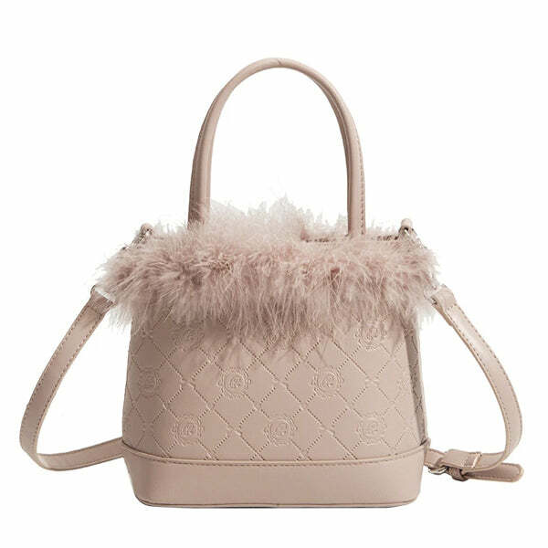 Soft Girl Aesthetic Fluffy Bag: Y2K Fashion Must-Have for Cute Outfits