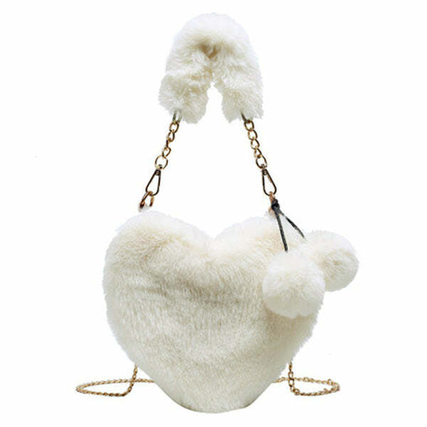 Softie Heart Bag: Y2K Aesthetic Accessory for Coquette & Grunge Styles