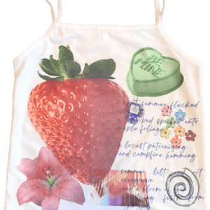 Strawberry Dreams Y2K Aesthetic Collage Top - Cute Pastel Goth Style