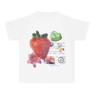 Strawberry Dreams Y2K Aesthetic Collage Top - Cute Pastel Goth Style