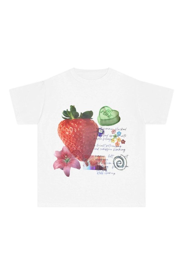 Strawberry Dreams Y2K Aesthetic Collage Top - Cute Pastel Goth Style