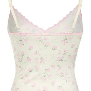 Sweet Blossom Lace Top - Y2K Fashion Cute Top for Coquette & Grunge Aesthetic