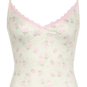 Sweet Blossom Lace Top - Y2K Fashion Cute Top for Coquette & Grunge Aesthetic