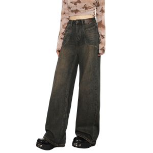 Trendy Y2K Brown Jeans for Coquette & Grunge Aesthetic Outfits