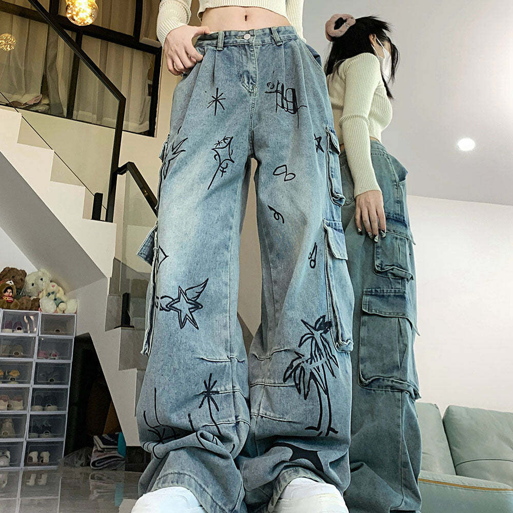 Urban Art Cargo Skirt: Y2K Fashion Meets Coquette & Grunge Aesthetics