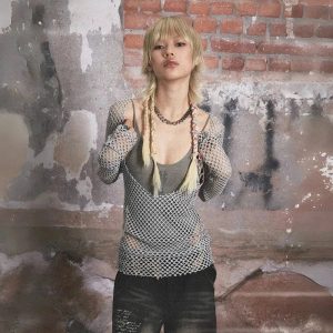 Urban Edge Fishnet Top: Y2K Grunge Aesthetic & Coquette Fashion Essential