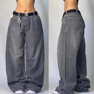 Vintage Washed Baggy Jeans for Y2K Fashion & Coquette Aesthetic Styles