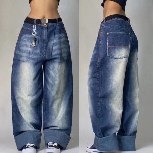 Vintage Washed Baggy Jeans for Y2K Fashion & Coquette Aesthetic Styles