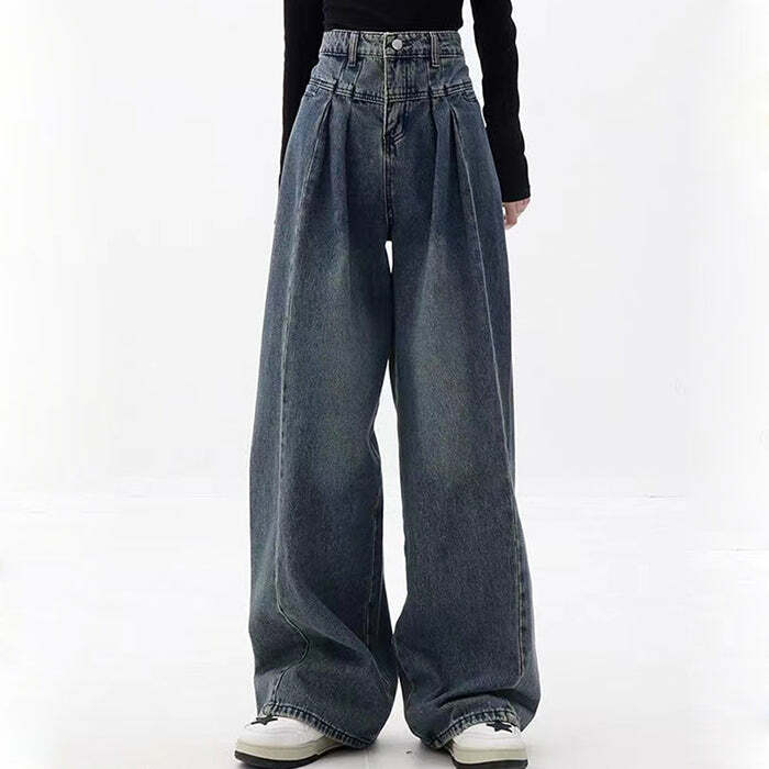 Vintage Wide Leg Jeans: Y2K Fashion Essential for Coquette & Grunge Aesthetics